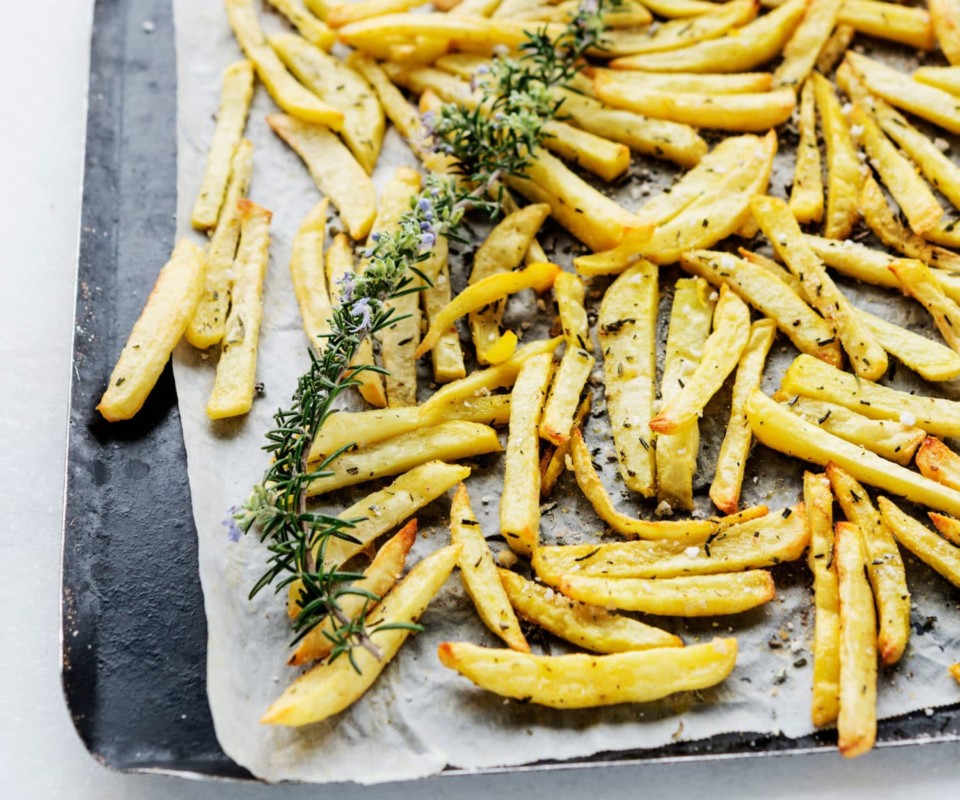 Homemade oven fries with rosemary seasoning Nadia Lim