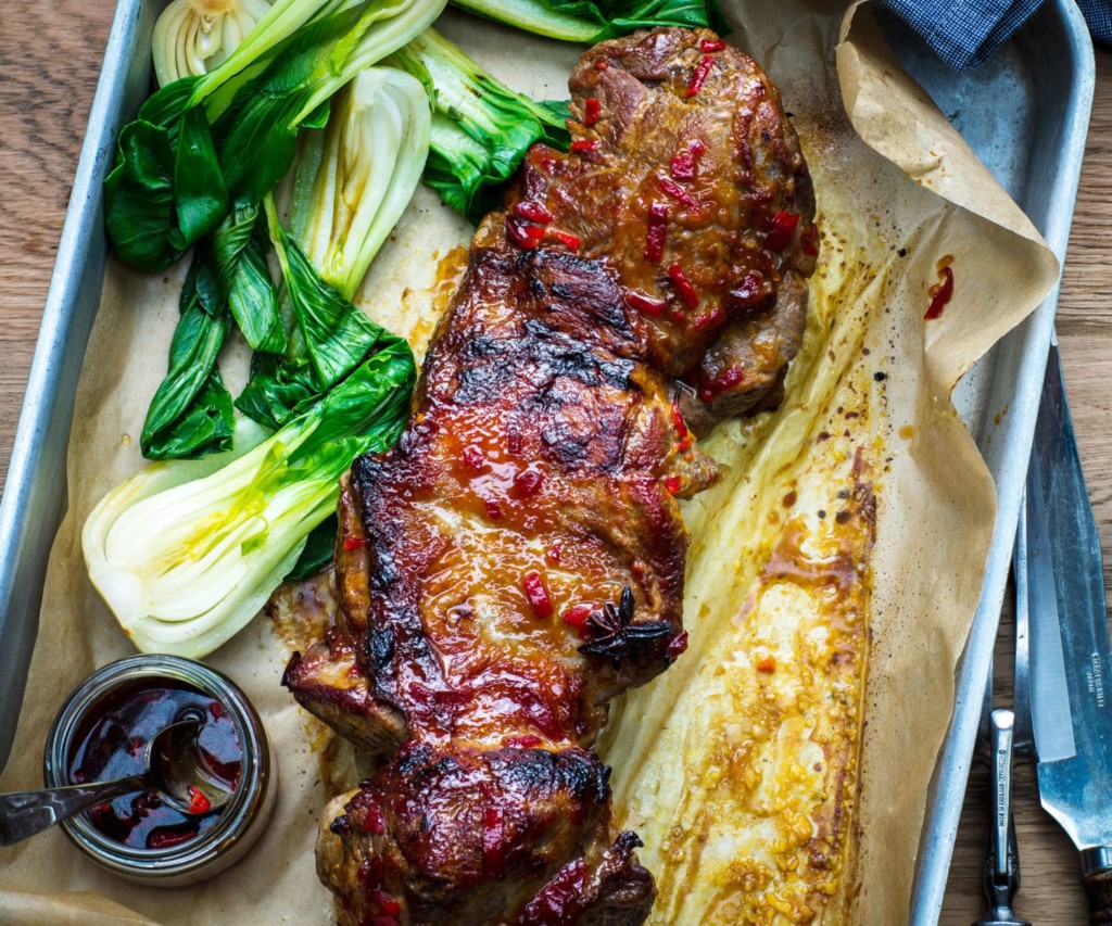 Orange, honey and tamarindglazed leg of lamb Nadia Lim