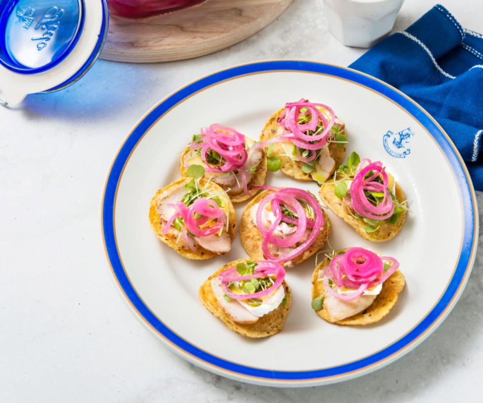 Pink pickled onions Nadia Lim