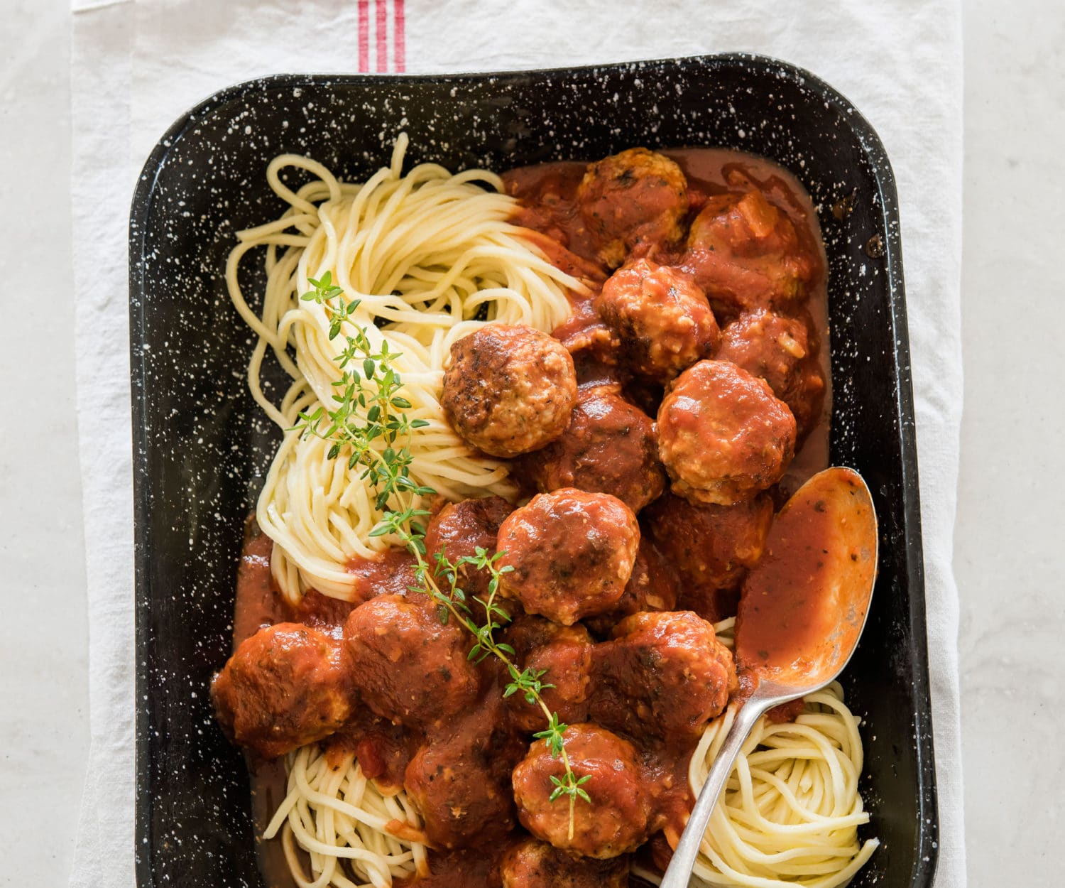 Pork and fennel meatballs with spaghetti Nadia Lim