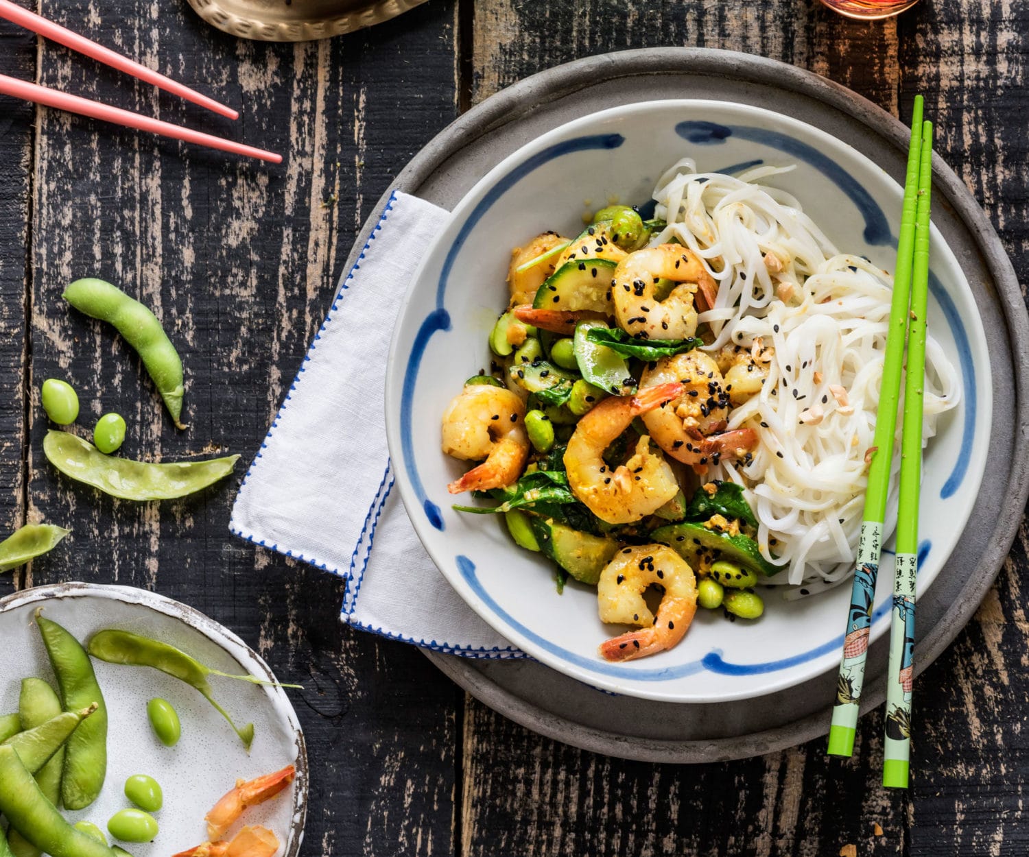 Prawn and courgette stir-fry with pad thai-style noodles - Nadia Lim