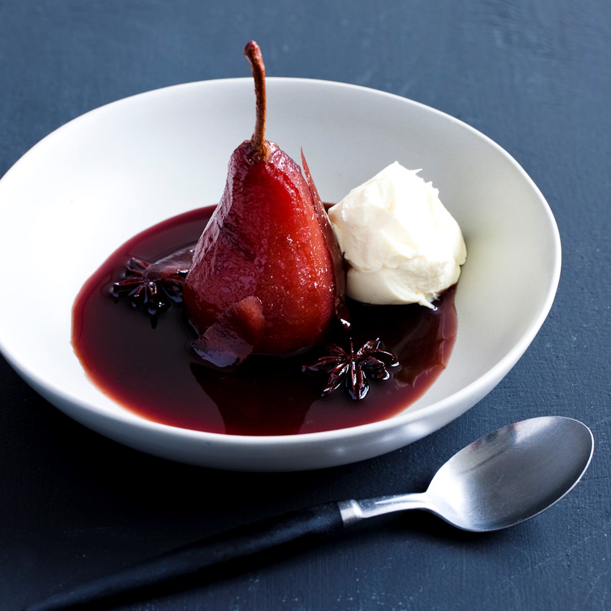 Sticky Red Wine Poached Pears - Nadia Lim