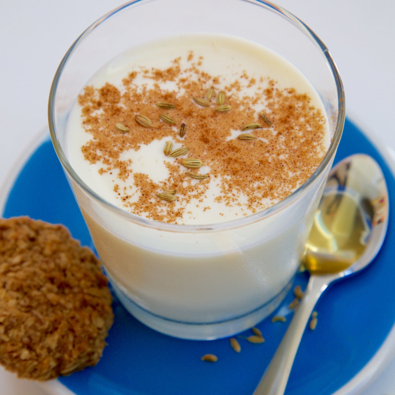 Hot fennel and honey milk drink Nadia Lim