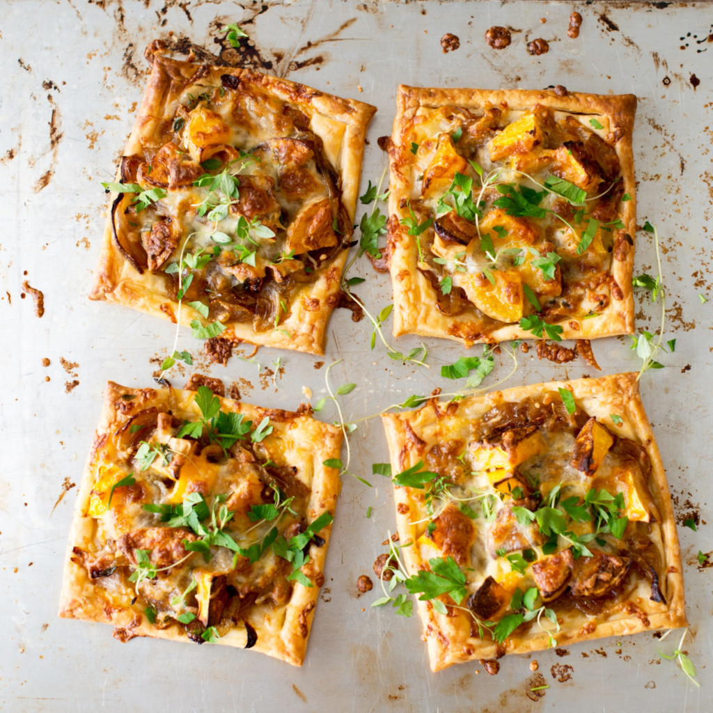 Caramelised onion, leftover cheese and roast vege tarts - Nadia Lim