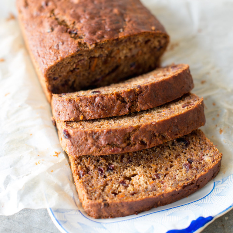 Date, carrot and cranberry loaf - Nadia Lim