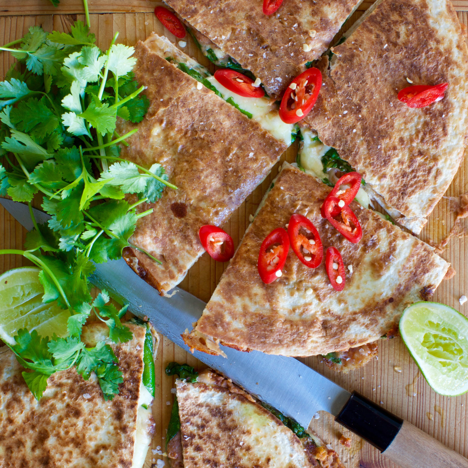 Refried Bean and Corn Quesadillas with Salsa Nadia Lim