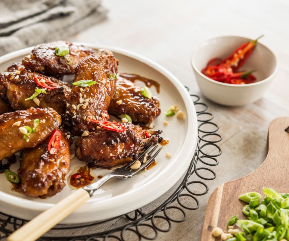 Sticky satay chicken nibbles - Nadia Lim