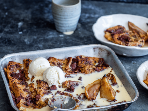 Chocolate Hot Cross Bun Butter Pudding Nadia Lim